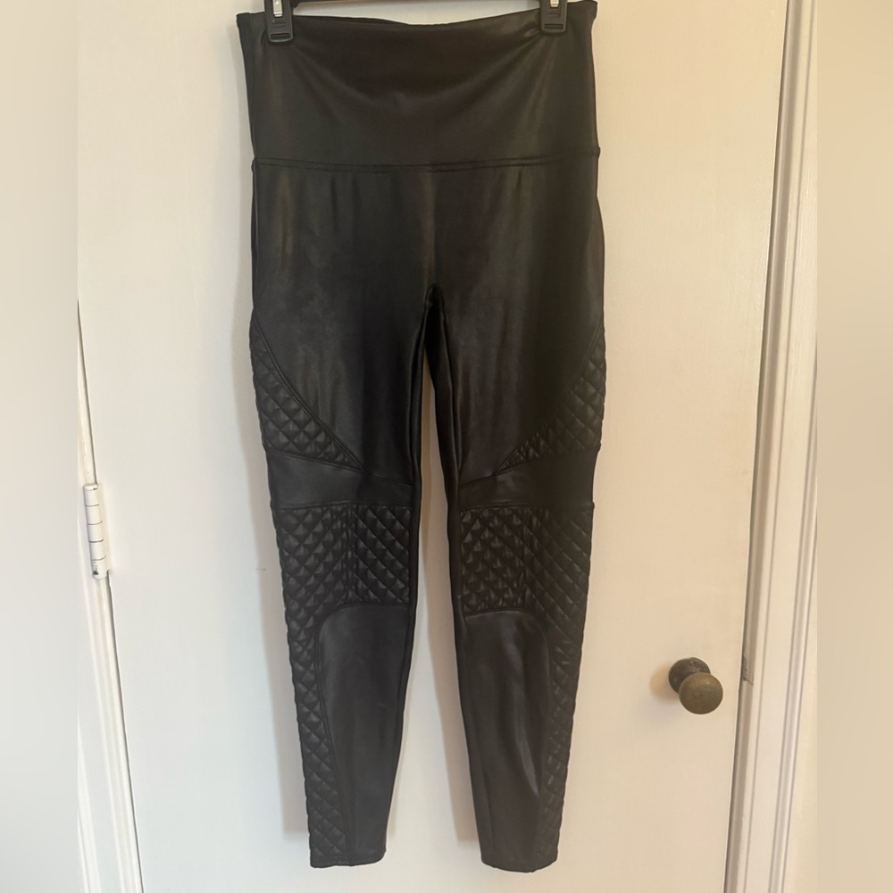 SPANX Black Faux Leather Leggings